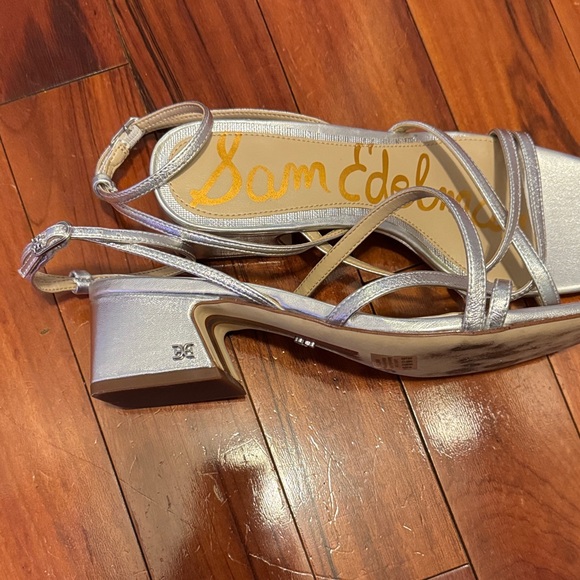 Sam Edelman Silver Block Heel Sandals - Picture 4 of 10